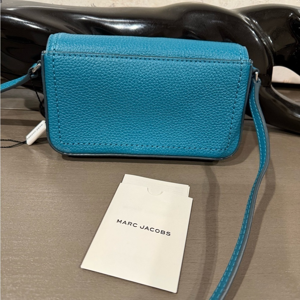 Authenticated Marc Jacobs Harbor Blue Pebbled Leather Crossbody Bag | NWT - Picture 7 of 13